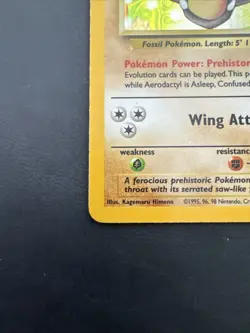 Pokemon TCG Aerodactyl - 1/62 Fossil Unlimited Holo Rare - Image 4