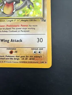 Pokemon TCG Aerodactyl - 1/62 Fossil Unlimited Holo Rare - Image 5