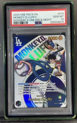 Monkey D Luffy 2025 One Piece En Dodgers Promo PSA 10 Located In Los Angeles - Image 2