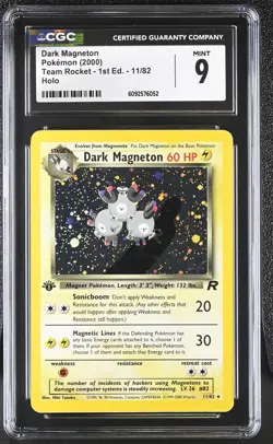 CGC 9 MINT Dark Magneton Team Rocket 1st Edition 11/82 Holo Pokemon Card - Image 1