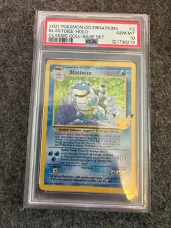 PSA 10 Blastoise 2/102 Pokemon Celebrations Classic Collection Holo Graded Card - Image 1
