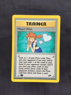 Pokemon Cards: Gym Challenge 1st Edition Rare: Misty's Wish 108/132 - Image 1