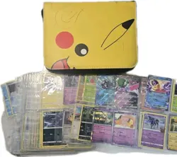 Pokemon Card Lot (74) - EX Cards, Pikachu, Mimikyu, Entei, Iron Val. - Binder + - Image 1