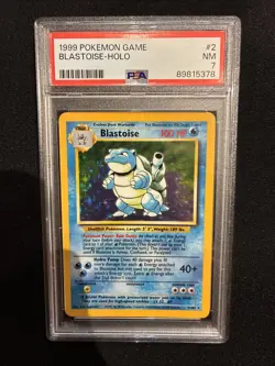1999 Pokemon TCG Blastoise Base Set Holo Rare Card 2/102 PSA 7 - Image 1