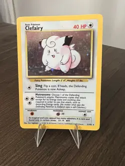 1999 Pokemon TCG Clefairy 5/102 Base Set Holo Rare Card Vintage WOTC MP - Image 4