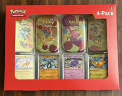 Pokemon TCG: Scarlet & Violet 151 4 Mini Tins + 4 Promo Cards Box Pack Sams Club - Image 1
