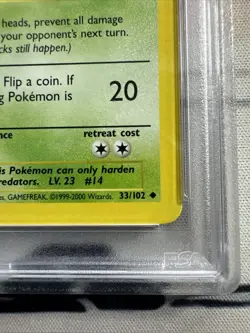 Kakuna Base Set 4th Print 1999 2000 UK PSA 9 Pokemon Card #33 - Image 2