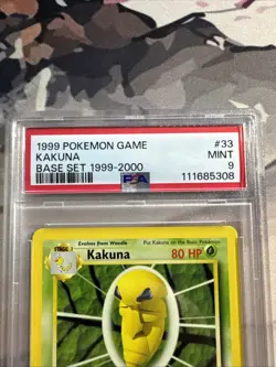 Kakuna Base Set 4th Print 1999 2000 UK PSA 9 Pokemon Card #33 - Image 3