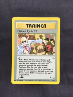 Pokemon Cards: Gym Heroes 1st Edition Rare: Blaine's Quiz #1 97/132 - Image 1