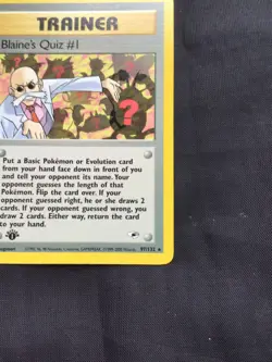 Pokemon Cards: Gym Heroes 1st Edition Rare: Blaine's Quiz #1 97/132 - Image 4