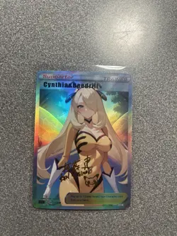 Cynthia Special Outfit Waifu Full Art Custom Poke Mon Card. Read Description - Image 1
