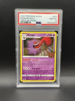 PSA 10 Pokemon Gengar Holo Rare Card 2022 Trick or Trade 057/198 Holo - Image 1