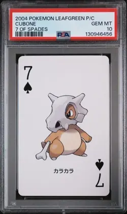PSA 10 2004 POKEMON LEAFGREEN VERSION PLAYING CARDS CUBONE 7 OF SPADES - Image 1