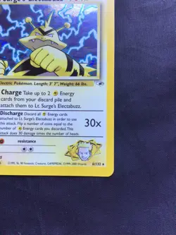 Pokemon Cards: Gym Heroes 1st Edition Rare Holo: Lt. Surge's Electabuzz 6/132 - Image 5