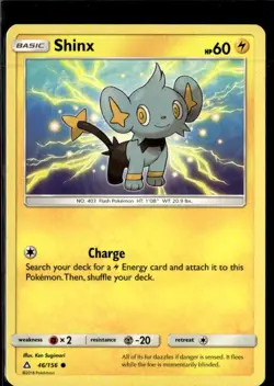Pokemon Shinx 46/156 Ultra Prism Non Holo Common 2 Card Lot - Image 1