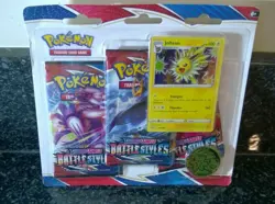 Pokemon TCG Sword & Shield Battle Styles Triple Booster Pack Jolteon Foil Coin 820650808227 - Image 1