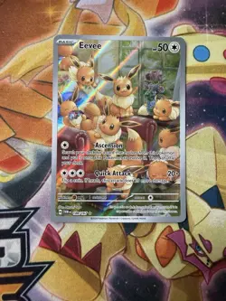 Pokemon Eevee TCG Holo Illustration Card 188/167 Twilight Masquerade Rare NM - Image 1