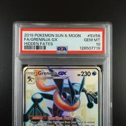 PSA 10 Greninja GX SV56/SV94 Pokemon Hidden Fates Full Art Holo Card - Image 2