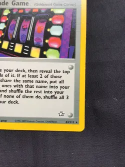 Pokemon Cards: Neo Genesis 1st Edition Rare: Arcade Game 83/111 - Image 4