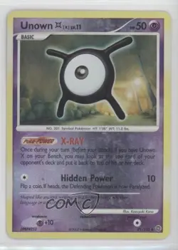 Unown Reverse Foil Pokemon Diamond & Pearl Secret Wonders #71 2007 - Image 1