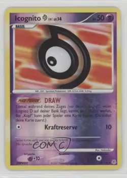 Unown D German Reverse Foil Pokemon iamond & Pearl Base Set #68 2007 - Image 1