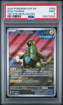 Tcg 2024 Pokemon Svp En-Sv Black Star Promo #098 Iron Thorns PSA 9 - Image 1