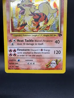 Pokemon TCG Blaine's Arcanine 1/132 Holo Unlimited Gym Challenge - HP/Damaged - Image 4