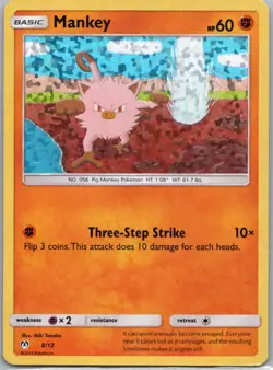 Pokemon TCG Mankey 8 McDonald's Collection 2019 Holofoil LP - Image 1