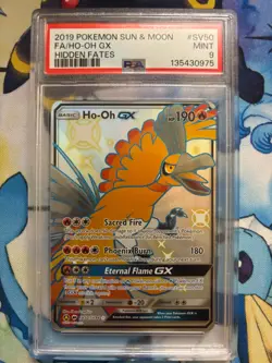 2019 POKEMON SUN & MOON HIDDEN FATES #SV50 FULL ART/HO-OH GX PSA 9 - Image 1