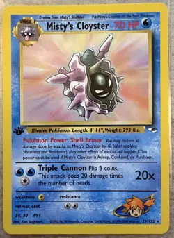 Misty's Cloyster 29/132 Rare - Gym Heroes - 1st Edition - Pokemon WOTC - Image 1
