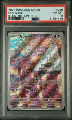 Pokemon Drowzee PSA 8 Art Rare Scarlet & Violet Base 2023 - Image 1