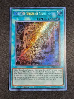Yugioh - WANTED: Seeker Of Sinful Spoils RA03-EN074 1st Edition Secret Rare NM - Image 1