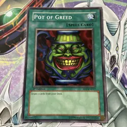 YuGiOh Pot of Greed SD2-EN017 Common 1st Edition LP - Image 1