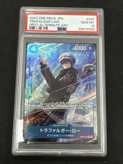 PSA 10 One Piece JAPANESE Alternate Art Trafalgar Law OP07-047 GEM MINT!! - Image 1