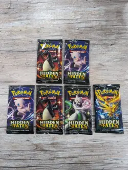 Pokemon 6x SET EMPTY Hidden Fates Booster Packs NO CARDS Full Art Set - Image 1