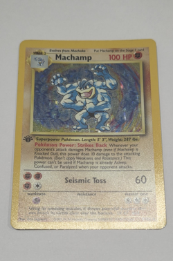 Machamp 1st Edition Holo - 1999 Base Set - WOTC Vintage Pokemon Card - LP - Image 1