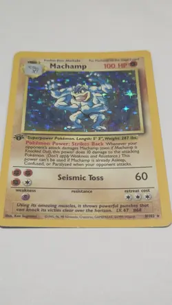 Machamp 1st Edition Holo - 1999 Base Set - WOTC Vintage Pokemon Card - LP - Image 2