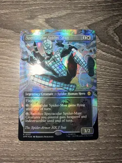 Spectacular Spider-Man 0237 Borderless Textured Foil Marvel MTG NM Magic Card - Image 1