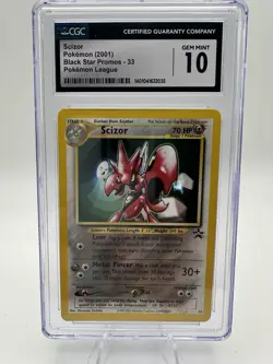 Pokemon TCG Scizor Black Star Promo Card #33 Vintage Non-Holo CGC Mint 10 - Image 1