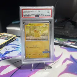 Pikachu Illustration Contest 2024 SVP 214 PSA 9 Pokemon Card - Image 1