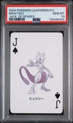 PSA 10 2004 POKEMON LEAFGREEN VERSION PLAYING CARDS MEWTWO JACK OF SPADES - Image 1