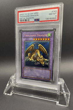 PSA 8 - Thousand Dragon MRD-143 Holo Unlimited Metal Raiders YuGiOh! Graded Card - Image 1