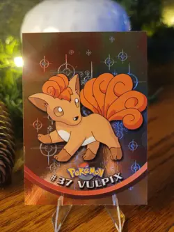Topps Pokemon Vulpix #37 TV Animation Edition HOLO FOIL Card - Black Logo - NM - Image 1