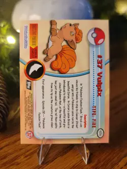 Topps Pokemon Vulpix #37 TV Animation Edition HOLO FOIL Card - Black Logo - NM - Image 2