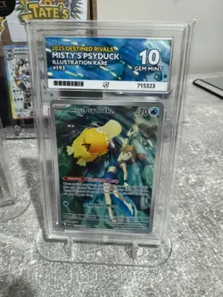 Pokemon TCG Misty's Psyduck Card Destined Rivals 193/182 Ace 10 Graded - Image 1