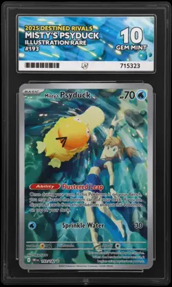 Pokemon TCG Misty's Psyduck Card Destined Rivals 193/182 Ace 10 Graded - Image 3
