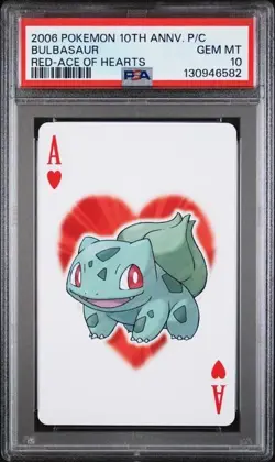 PSA 10 2006 POKEMON CENTER 10TH ANNIVERSARY PLAYING CARDS RED DECK BULBASAUR RED - Image 1