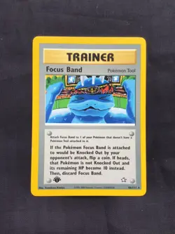 Pokemon Cards: Neo Genesis 1st Edition Rare: Focus Band 86/111 - Image 1