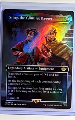 2023 MTG Magic The Gathering LOTR Borderless Foil #409 Sting the Glinting Dagger - Image 1