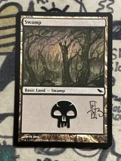 MTG Swamp Signed By Artist Shadowmoor (292/301) Regular Common Basic Land - Image 1